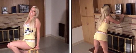 Shy girl gets dared to strip